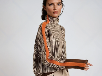 Malou™ | Rollkragenpullover mit auffälligen Kontraststreifen