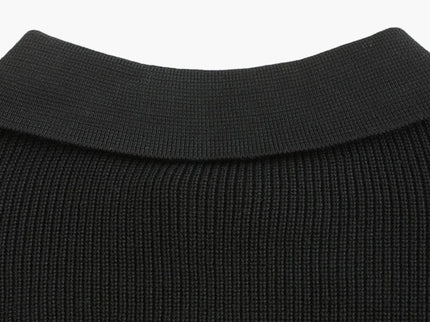 Aaron | Cozy halbem Reißverschluss Herren Gerippt Strickpullover mit Polokragen