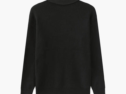 Aaron | Cozy halbem Reißverschluss Herren Gerippt Strickpullover mit Polokragen