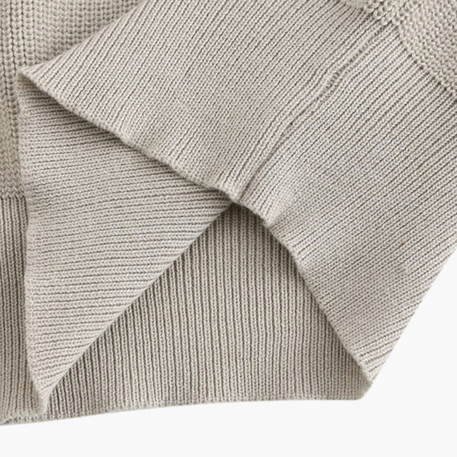 Aaron | Cozy halbem Reißverschluss Herren Gerippt Strickpullover mit Polokragen