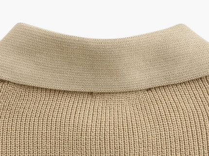 Aaron | Cozy halbem Reißverschluss Herren Gerippt Strickpullover mit Polokragen