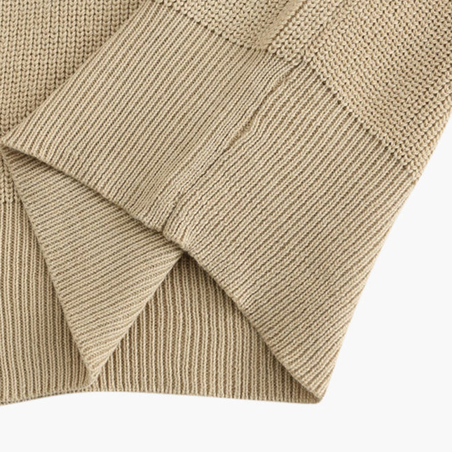 Aaron | Cozy halbem Reißverschluss Herren Gerippt Strickpullover mit Polokragen