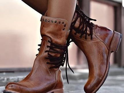 Audrey™ - Lederstiefel mit Schnürung für Damen