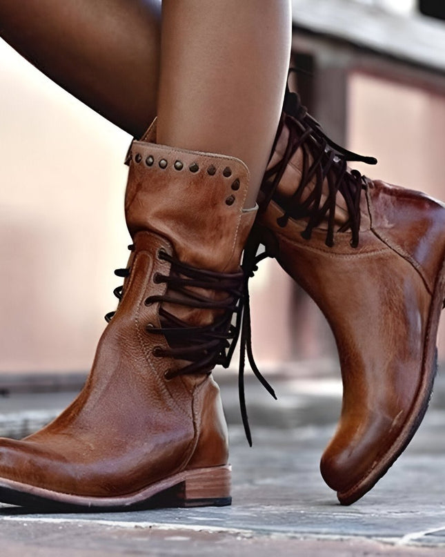 Audrey™ - Lederstiefel mit Schnürung für Damen