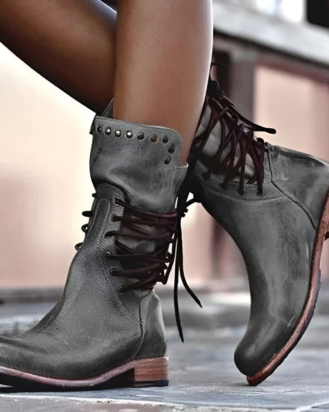 Audrey™ - Lederstiefel mit Schnürung für Damen