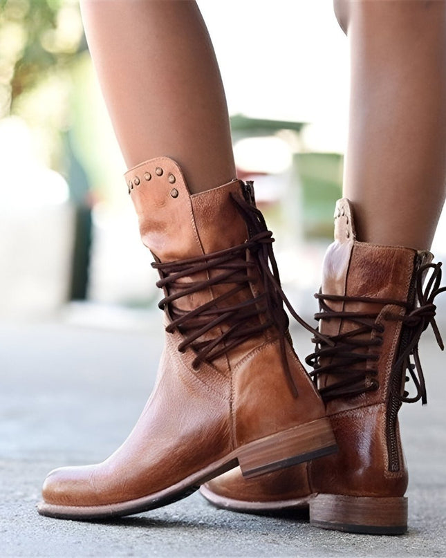 Audrey™ - Lederstiefel mit Schnürung für Damen