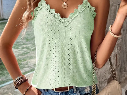 Sizzle Öse Kontrast Spitze Cami Top