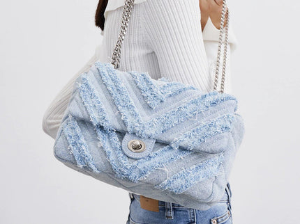 Macy - Elegante hellblaue Denim-Umhängetasche für Damen