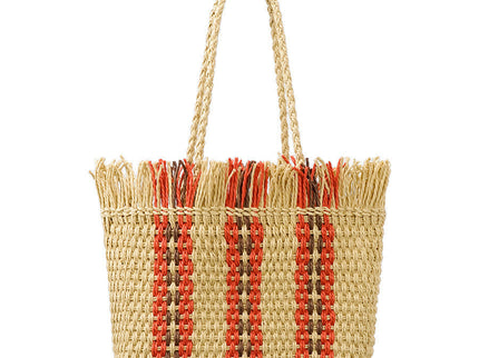 Strahlende Strandtasche aus handgewebten Materialien mit geräumigem Fassungsvermögen