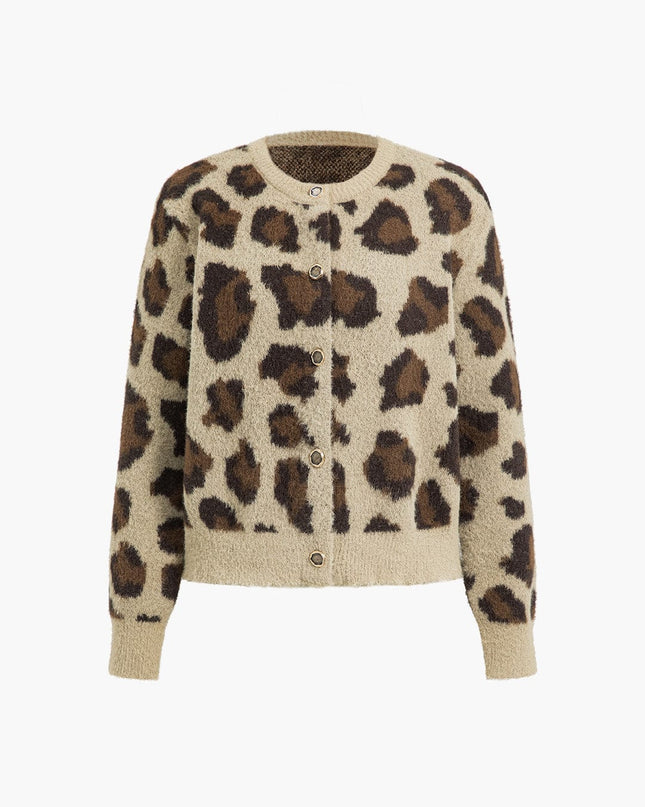 Leona | Weicher Strick-Cardigan mit Leopardenmuster – Trendy & Bequem