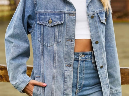 Lidi - Button Down Jeansjacke aus gewaschenem Denim