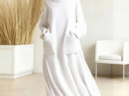Glenda™ - Damen Oversize Strickkleid Rollkragen