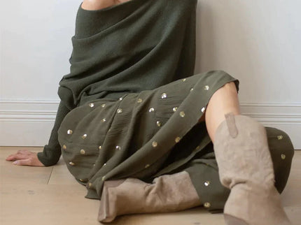 Asymmetrisch drapierter Pullover