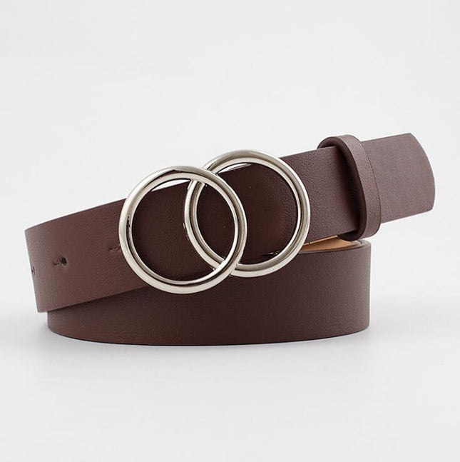 Schicker Aria Damen Ledergürtel mit modischer O-Ring-Schnalle