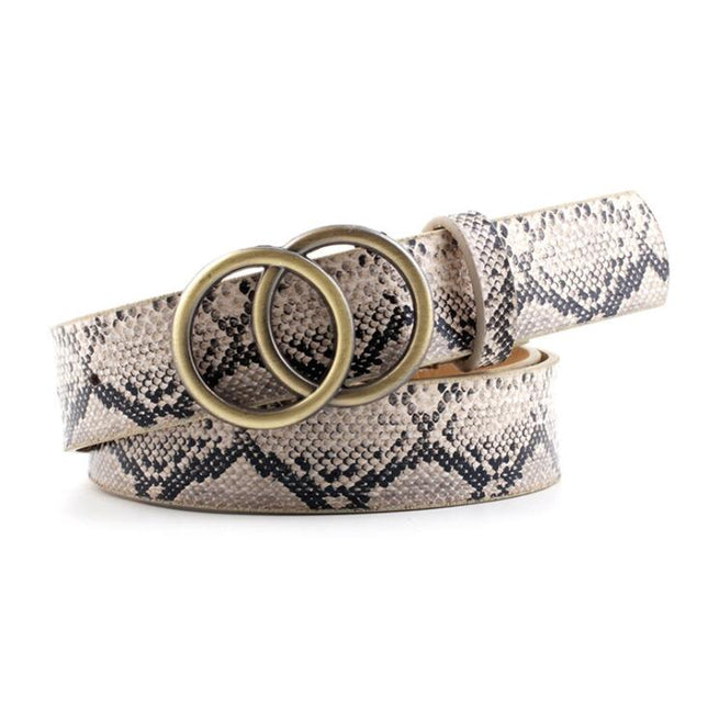 Schicker Aria Damen Ledergürtel mit modischer O-Ring-Schnalle