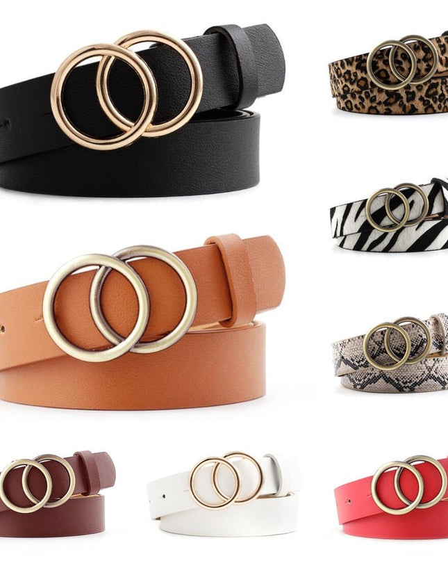 Schicker Aria Damen Ledergürtel mit modischer O-Ring-Schnalle