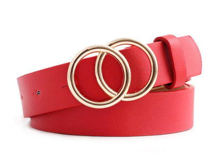 Schicker Aria Damen Ledergürtel mit modischer O-Ring-Schnalle