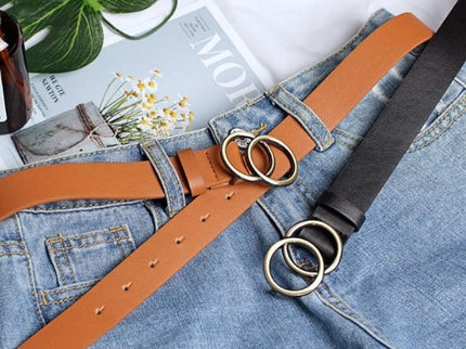 Schicker Aria Damen Ledergürtel mit modischer O-Ring-Schnalle