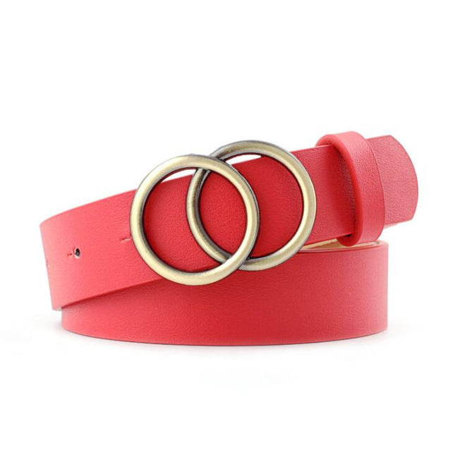 Schicker Aria Damen Ledergürtel mit modischer O-Ring-Schnalle