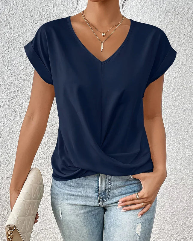 CLEO - LÄSSIGES T-SHIRT MIT SWEETHEART-AUSSCHNITT