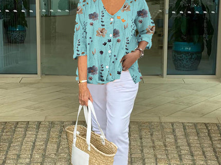 Bellamy | Florale Französische Vintage-Bluse