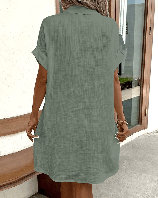 Luz™ - Bequemes Hemdkleid mit Knöpfen