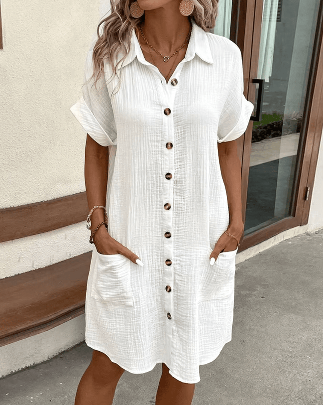 Luz™ - Bequemes Hemdkleid mit Knöpfen