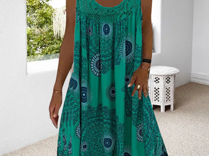 Breezia™ – Sommerliches Ärmelloses Kleid mit Print und Spitzendetails für Damen