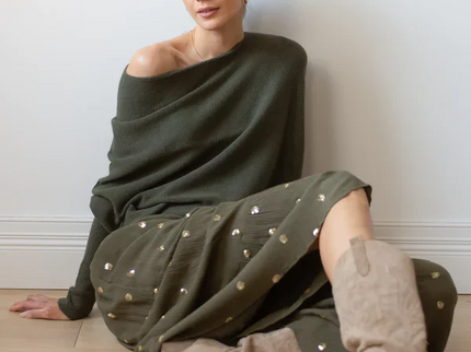 Asymmetrisch Drapierter Pullover