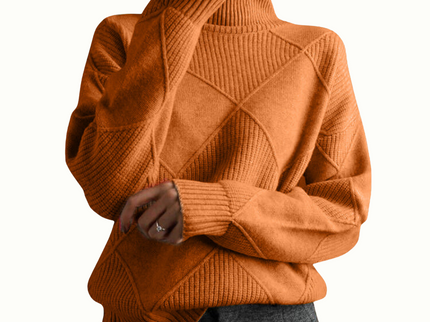 Gemütlicher geometrischer Strickpullover mit Rollkragen