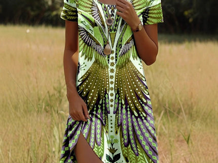 Isla™ – Kleid mit Indisch-inspiriertem Print und Rundhalsausschnitt