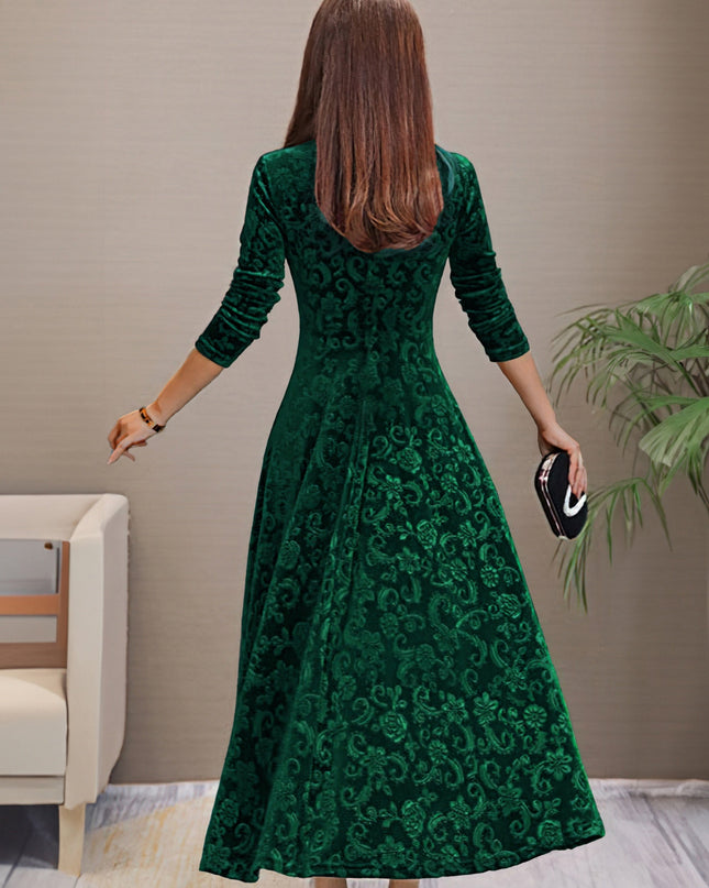 Anny™ - Elegantes Festkleid aus Samt mit V-Ausschnitt