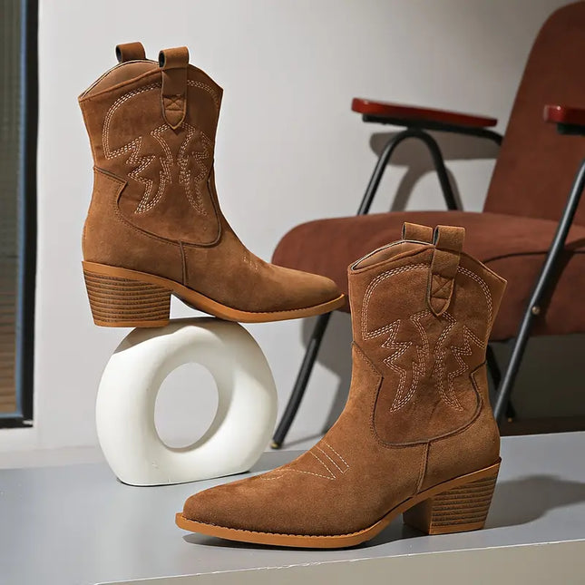 Stilvolle bestickte Westernstiefel für Frauen - Ruby Collection
