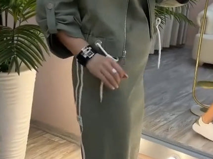 Feyra™ - Lässiges und Stilvolles Set mit Rundhalsausschnitt-Kleid und Jacke für Damen