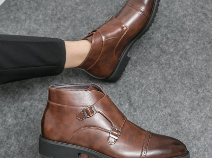 Parker | Kunstläder Doppel-Monk-strap Stiefel