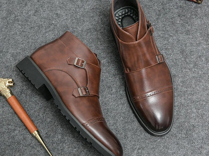 Parker | Kunstläder Doppel-Monk-strap Stiefel