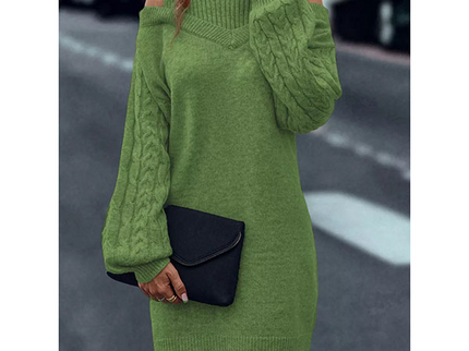 Laira™ – Kleid mit hohem Kragen und Zopfmuster