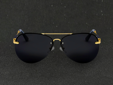 Alec - Stylische schwarze polarisierte Piloten-Sonnenbrille für Männer