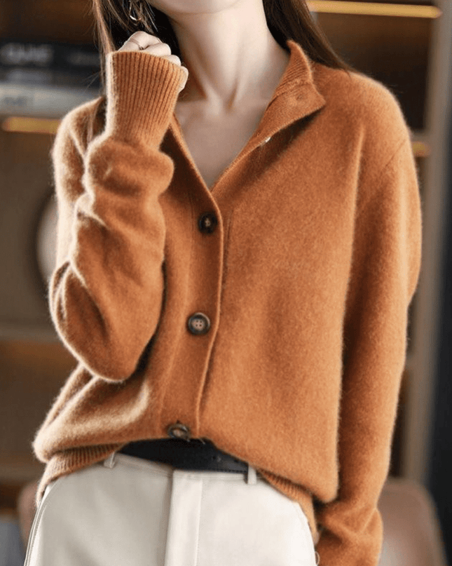 Gemütlicher Kaschmir-Strickcardigan-Pullover