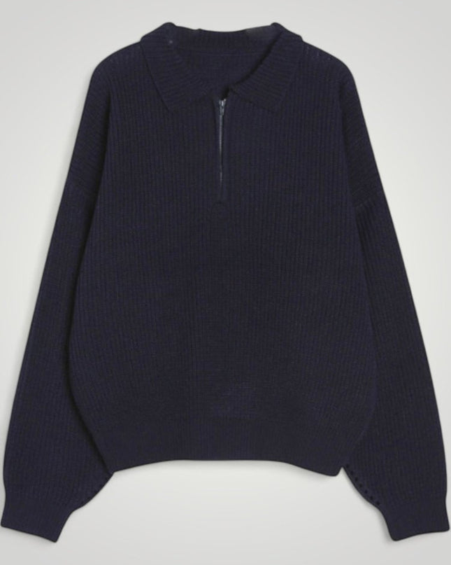 Wencke | Eleganter Damenpullover mit Gefaltetem Kragen