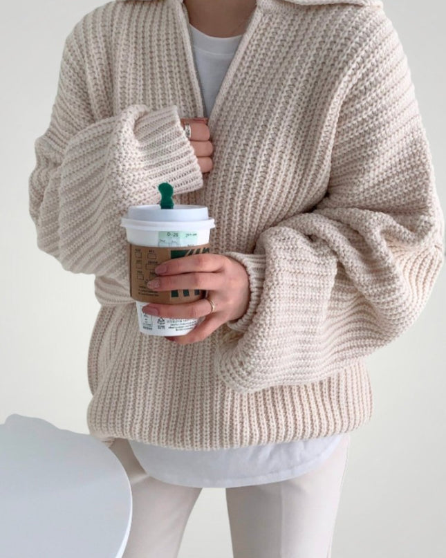 Wencke | Eleganter Damenpullover mit Gefaltetem Kragen