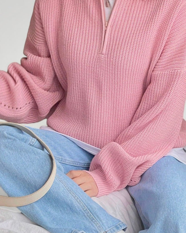 Wencke | Eleganter Damenpullover mit Gefaltetem Kragen