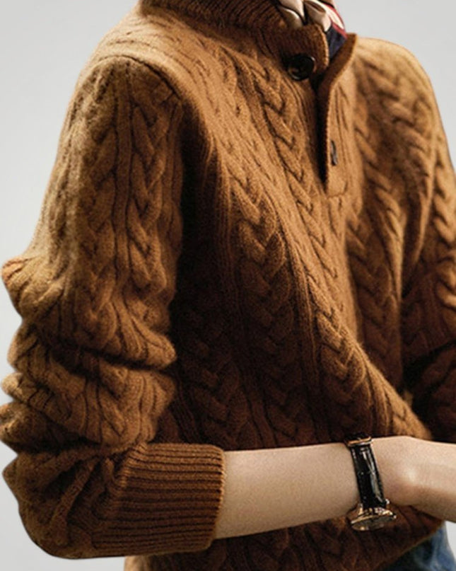 Britta | Eleganter Damenpullover mit Raffinierten Knöpfen