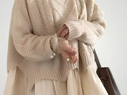 Hiltraud | Eleganter Strickpullover Damen mit Halbausschnitt