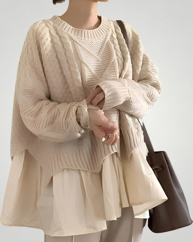 Hiltraud | Eleganter Strickpullover Damen mit Halbausschnitt