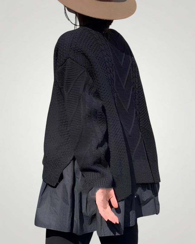 Hiltraud | Eleganter Strickpullover Damen mit Halbausschnitt