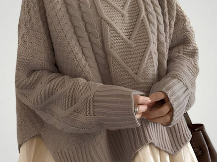 Hiltraud | Eleganter Strickpullover Damen mit Halbausschnitt