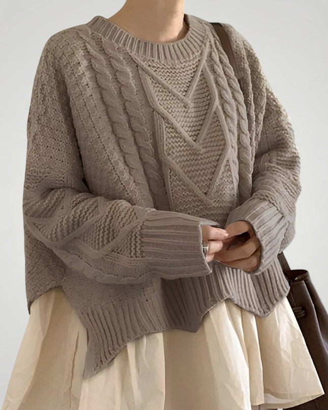 Hiltraud | Eleganter Strickpullover Damen mit Halbausschnitt
