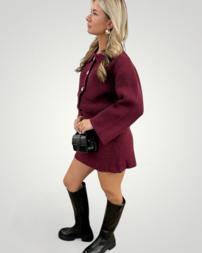 Dagrun | Elegantes Button-Down-Set mit A-Linien-Rock für Damen