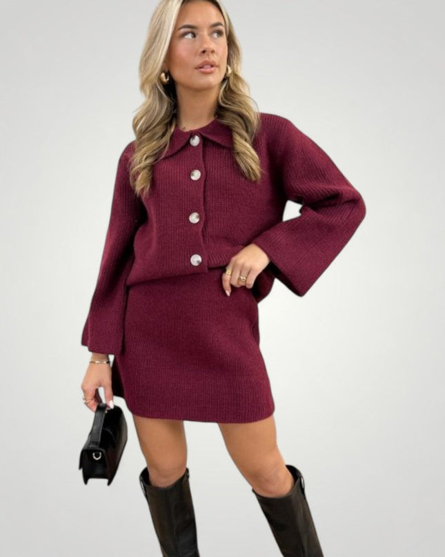 Dagrun | Elegantes Button-Down-Set mit A-Linien-Rock für Damen
